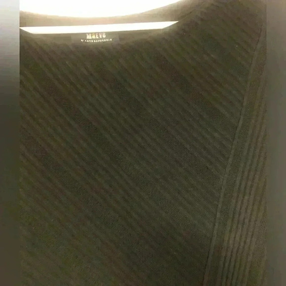 Anthropologie Maeve Asymmetrical Long Black Sweater Size Medium Thick Knit - Picture 3 of 8